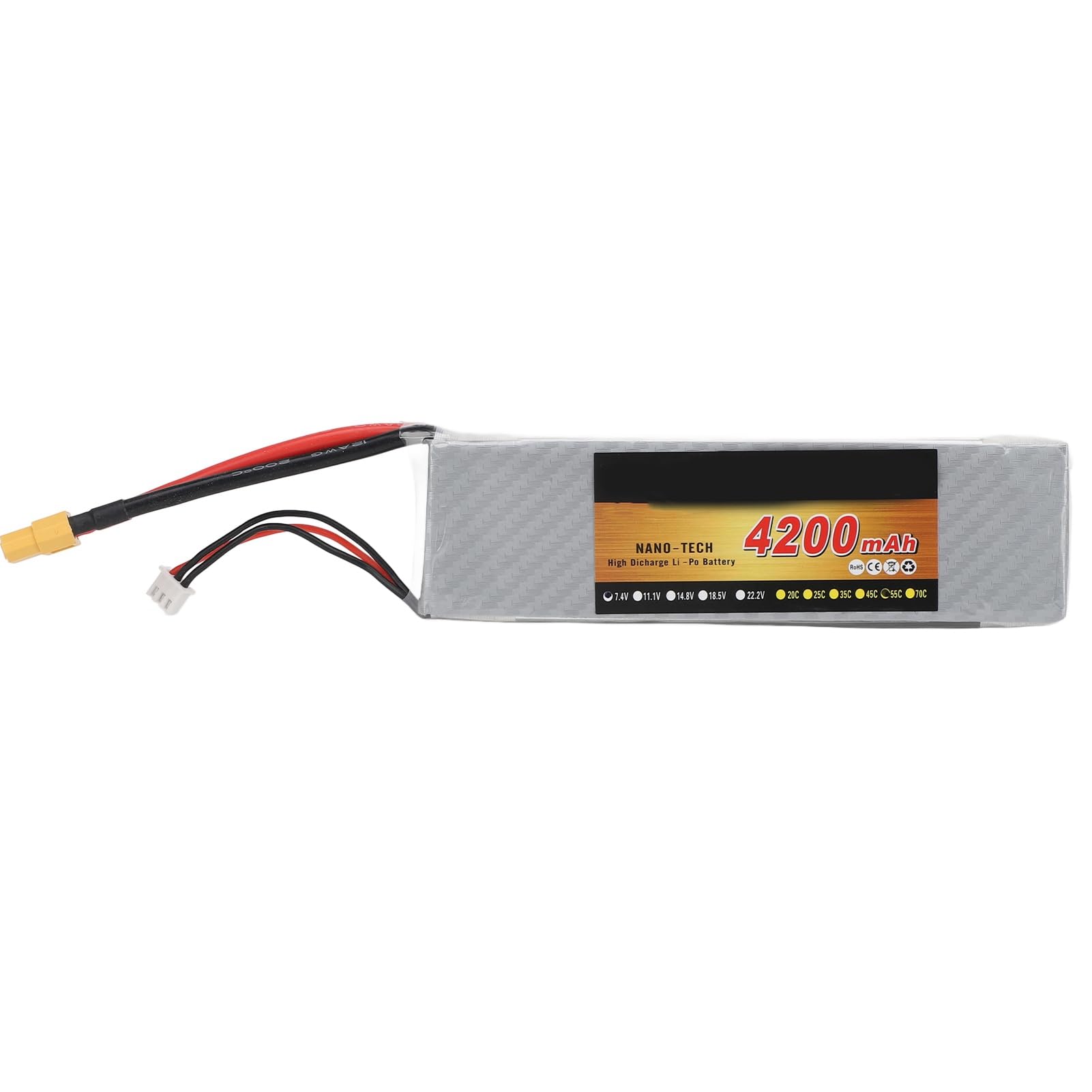 Batteria Lipo da 7,4 V 4200 MAh 55C per Modelli RC