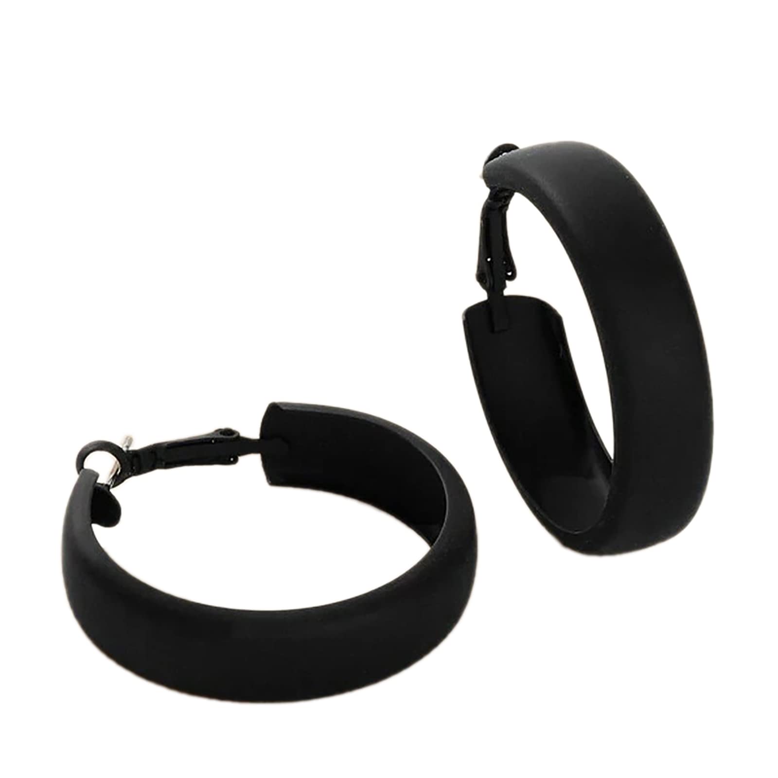 Large Red Matte Round Hoop Earrings Wide Faux Leather Multicolor Pierced for Women Classic Lightweight Wedding Holiday Jewelry