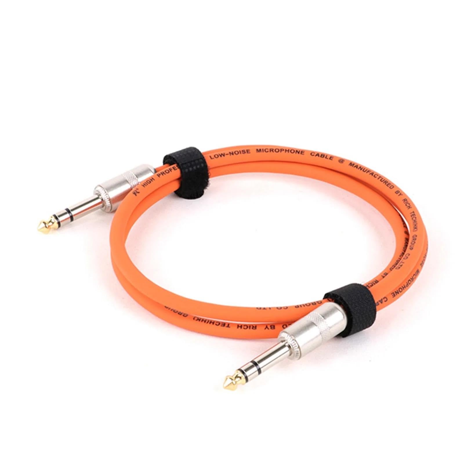 Pro Audio kabel 1PC Kabel Do Gitary 1/4" TRS Męski Na 1/4" Męski Kabel Do Patcha, 6,35MM Stereo Zbalansowany Kabel Wielokolorowy(Orange,5m)