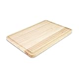 KitchenAid Classic Rubberwood Cutting Board with Perimeter Trench, Extra-Large Reversible Chopping Board, 12-inch x 18-inch, Natural