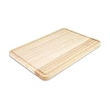 KitchenAid Classic Rubberwood Cutting Board with Perimeter Trench, Extra-Large Reversible Chopping Board, 12-inch x 18-inch, Natural