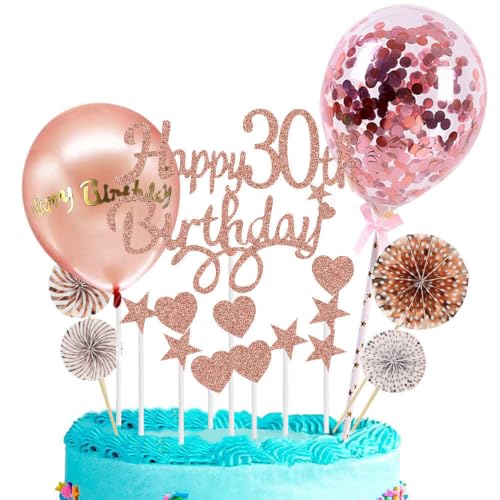 18th Birthday Decorations for Girls 18th Birthday Cake Topper 18th Cake Toppers for Girls Happy 18th Birthday Cake Topper Rose Gold Glitter Kit for Her Eighteen Party (18th)