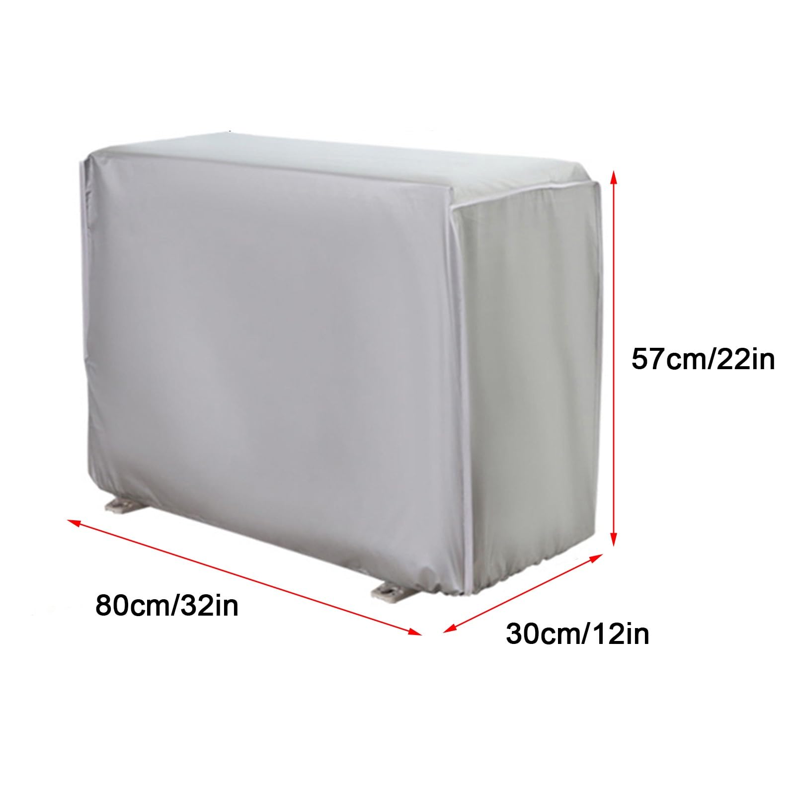 Copertura per condizionatore Portatile da Esterno, Protezione per unità AC, Chiusura a Cinque Lati, Elastico, Resistente ai Raggi UV, Impermeabile e Antipolvere (80x30x57 cm / 32x1