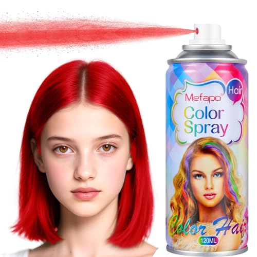 Red Hair Spray Red Temporary Hair Color Spray for Kids Women Washable Temporary Hair Dye Hair Color Wax Natural Hair Strong Style Gel for World Cup 2026 Party Makeup Halloween Cosplay(4.06oz)
