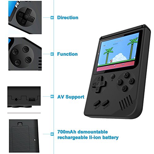 Honorall Retro Handheld Game Console Emulador Embutido 168 Jogos de Vídeo Game Player Handheld para