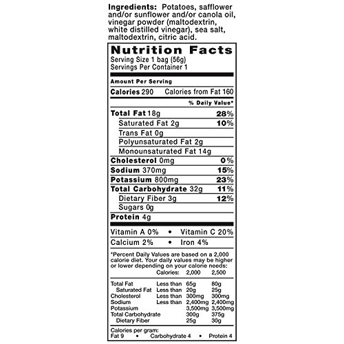 Image of Kettle Brand Potato Chips, Sea Salt & Vinegar Bags, 2 Ounce (Pack of 24)