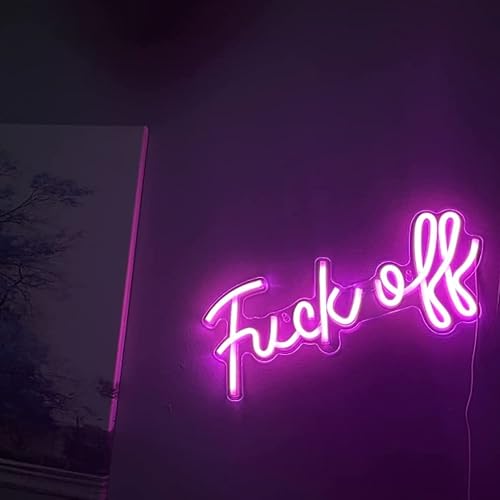Miniatura 10 de Letrero de neón con texto en inglés "Fuck Off", letreros de luces LED de neón para decoración de pared, letras decorativas de neón para dormitorio,