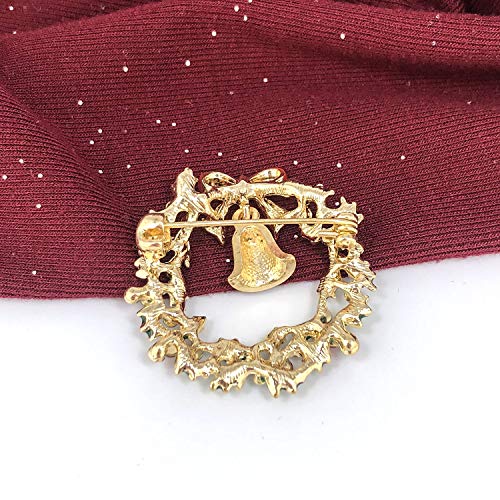Yoqucol Small Cute Christmas Wreath Brooch Pins For Women Girls Christmas New Year Jewelry Gift #TOP3