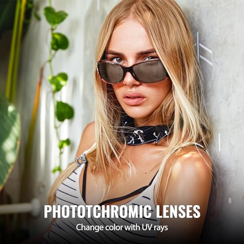 SIPHEW Photochromic Polarized Sunglasses for Women, Trendy Shades Butterfly Decors UV400 Protection for Driving Outdoors2