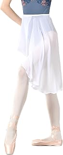 Avrigirl Asymmetric Teen Girls Ballet Skirts Wrap Knee Length Chiffon Dance Cover up for Aerial Yoga, Swim, Beach, Skating