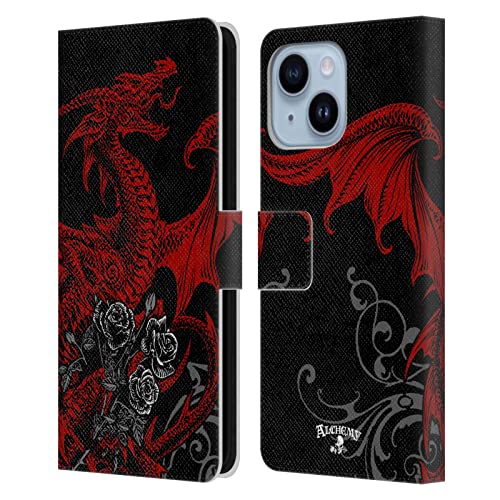 Draco Rosa Dragon Housse en Cuir Licenciée Alchemy Gothic pour iPhone 14 Plus
