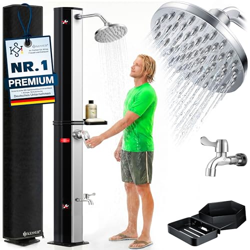 KESSER® Solardusche 60L Gartendusche, Solar Dusche für Garten & Pool mit warmem Wasser...