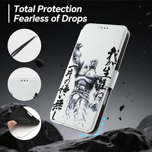 iPhone17 Pro Max用ケース 手帳型 北斗の拳 アイフォン17 Pro Max用ケース 財布型 スマホケース PUレザー おしゃれ カード収納 スタンド機能 携帯カバー 耐衝撃 2025年新型