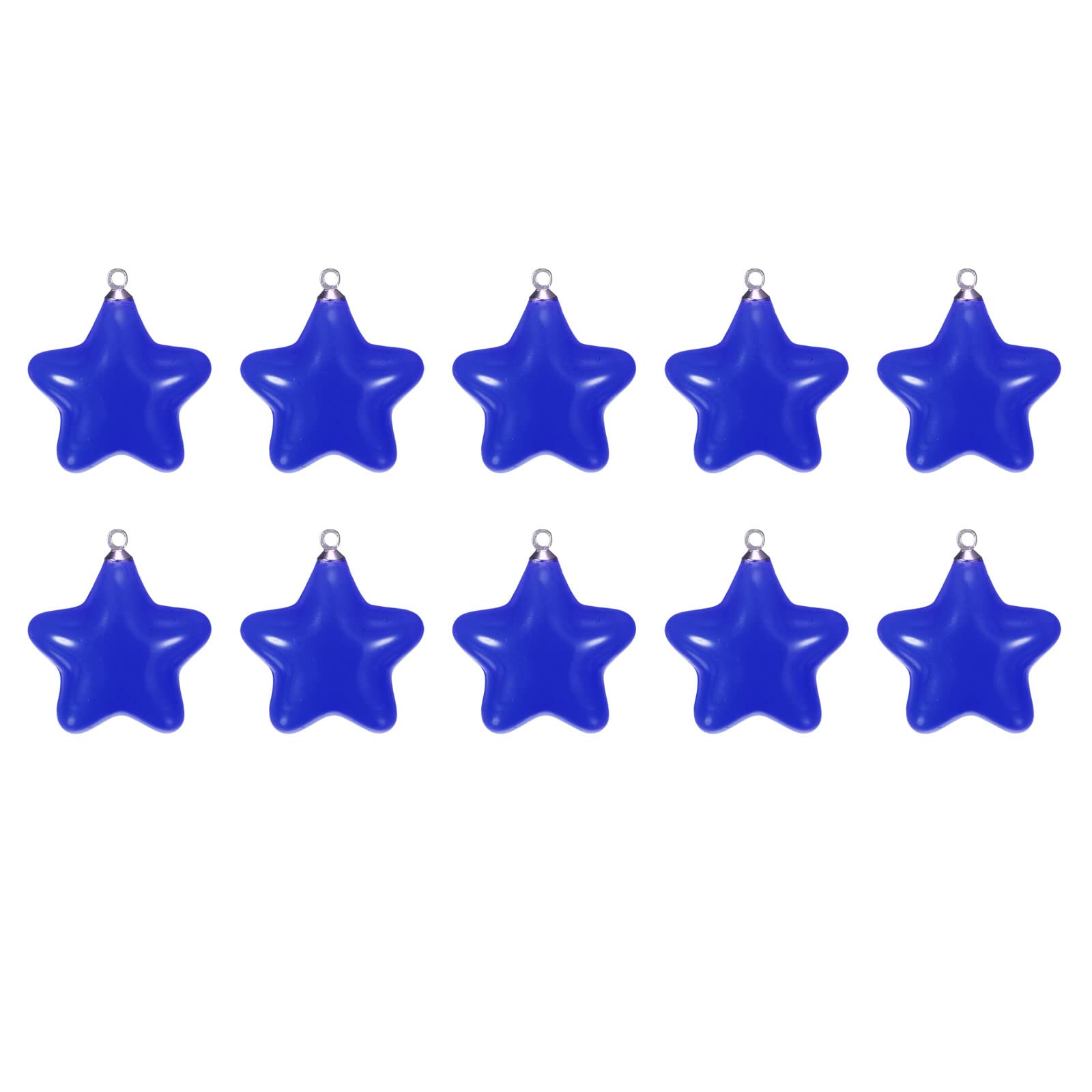 sourcing map Star Pendants Charm, 10Pcs 26mm Acrylic Bead Pendants with Loop for Bracelet Jewelry Making DIY Handicrafts, Blue