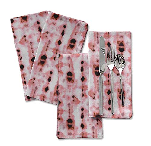 Serviettes de table en lin réutilisables S4Sassy rose tie-dye 20 x 20 pouces - 4