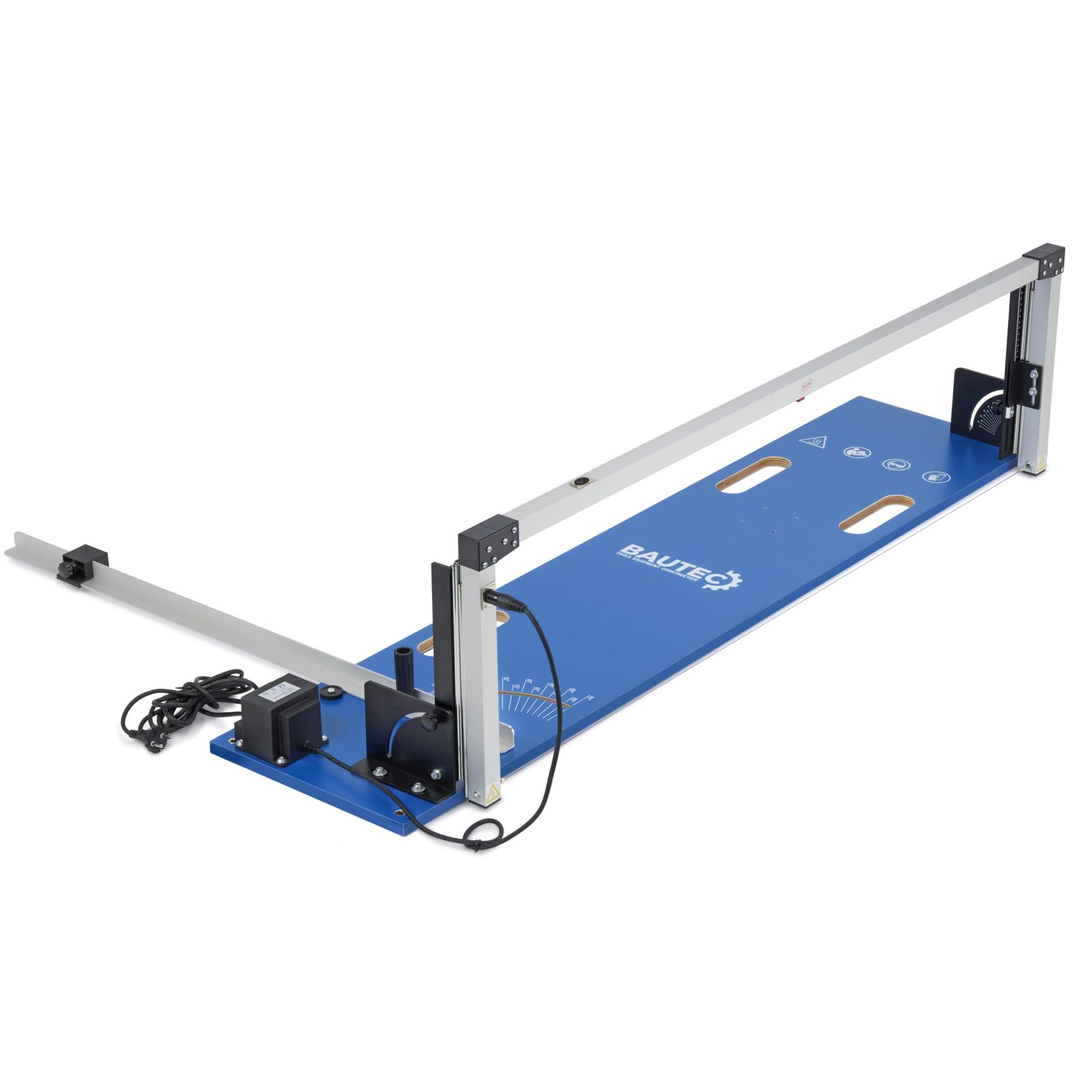 BAUTEC Styroporschneider GAZELLE Modell 2 "Tischgerät" » 200 Watt / 1.300mm » Starter-Set inkl. 10 Schneidedrähte, Gerüsthalterung » Heißdrahtschneider