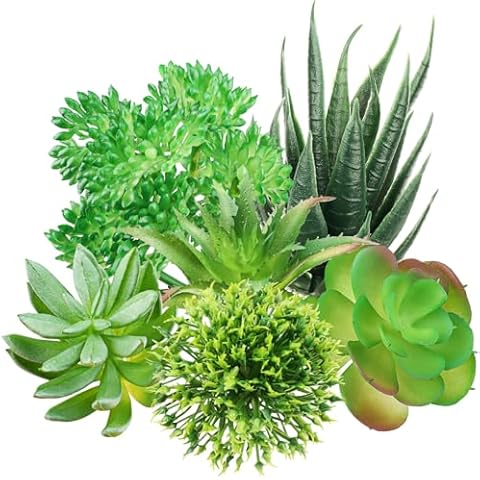 QUOZUO Mini Fake Succulents for Decoration Cover