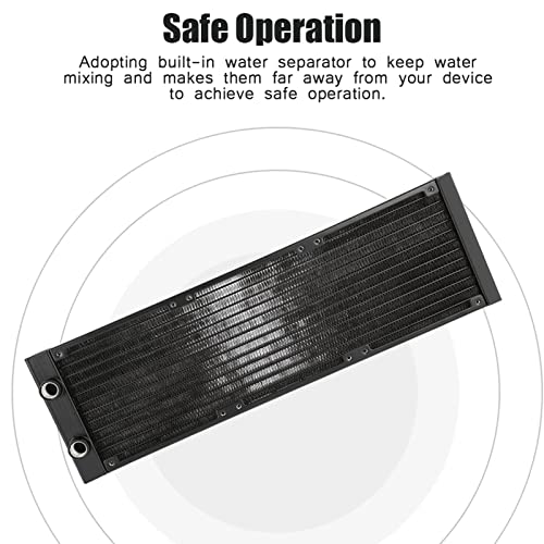 Water Cooling, 12 Tubes Computer Heat Exchanger G1/4 Thread Water Separator Water Cooler Tube for PC (360mm)