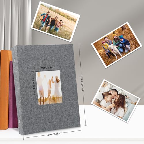 Miaikoe Photo Album 6x4 300 Pockets Slip in Large Capacity Album for Family Wedding Anniversary Linen Album Book Holds 300 Horizontal 10x15cm Photos(300 Pockets - Image 2