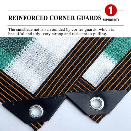 Generic Garden Shade Cloth 90% Shading Cover Green and White Stripes Sun Shade Net for Plant Covers, Swimming Pools, Patios, and Yards 3.3X9.9FT 9.9X13FT 13X26FT (Size : 6.6x9.9ft)