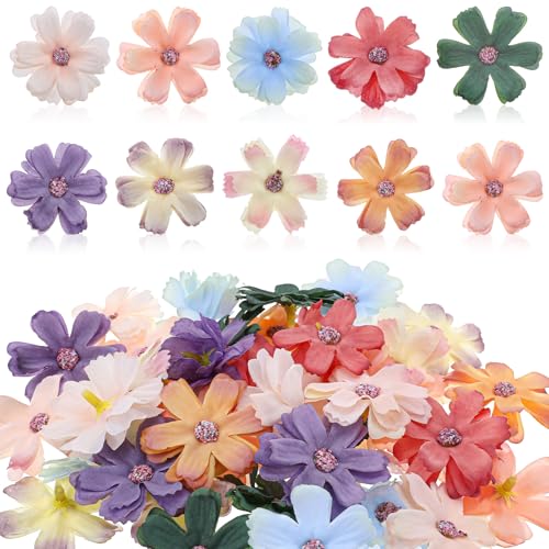 Nogeqi 50 Stück Deko Blumen Künstlich, Kunstblumen Zum Basteln, Ünstliche Blumen Tortendeko Seidenblumen Artificial Flowers,...