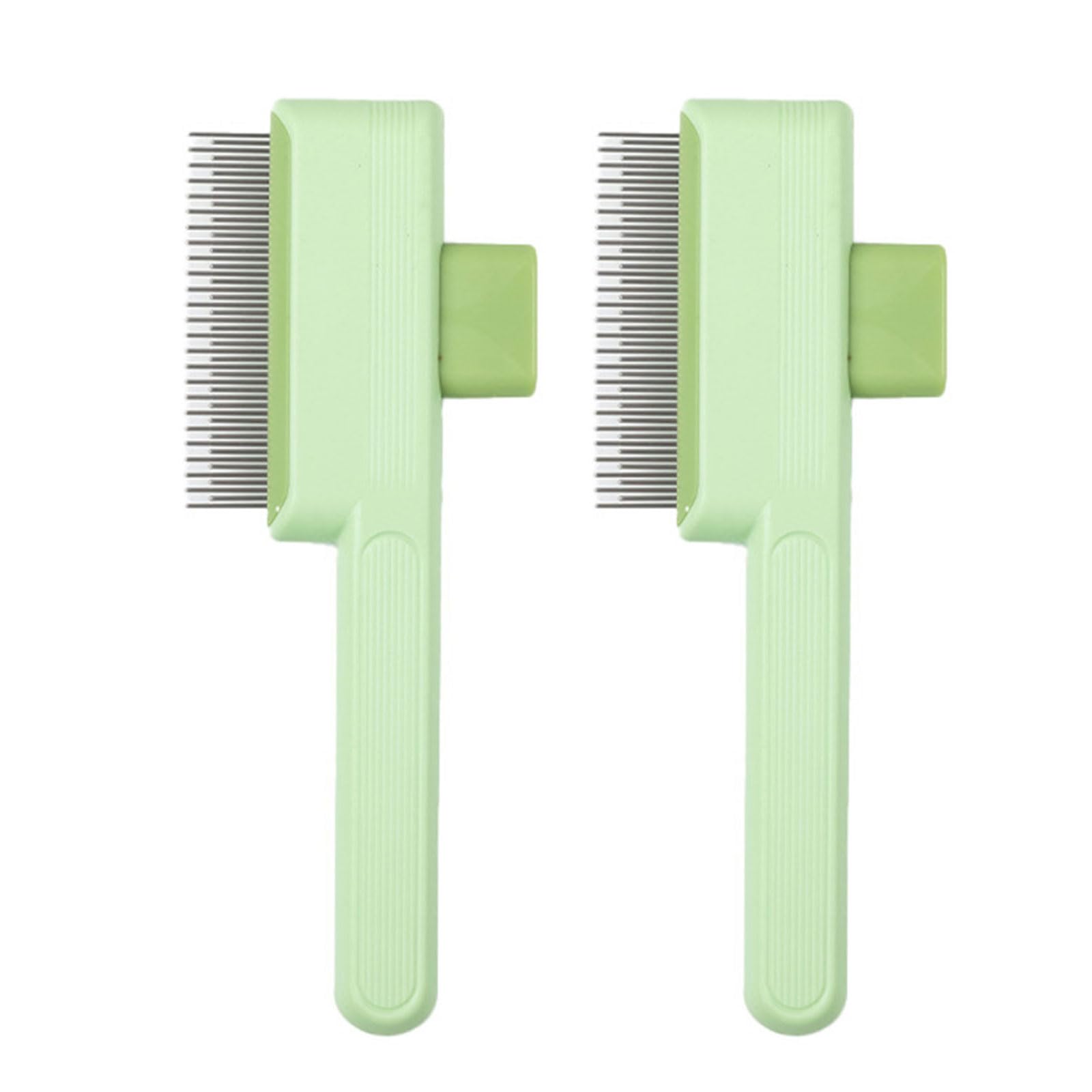 YUXITA 2PCS Dog Hair Brush Detangling Hair Comb with SelfCleaning Design For Shedding Furs Removal Ergonomic NonSlip Handle