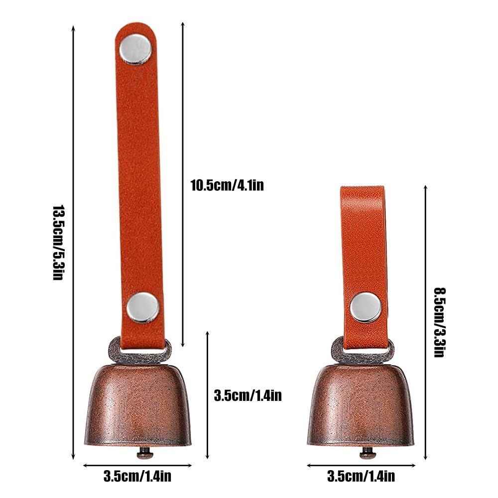 DONGKER Dog Cowbell, Pet Bronze Bells Tracker Noise Maker With Leather Button Strap for Dog Collar With Tracking Noise - Image 4