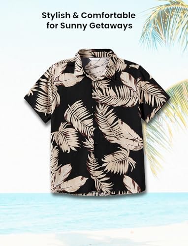 Image of PATPAT Family Hawaiian Matching Outfits - Mommy and Me Vacation Outfits | Halter Sundresses and Button Down Shirts,Caribbean Vacation Summer Tropical Outfits,Hawaiian Boho Tropical Floral Printed