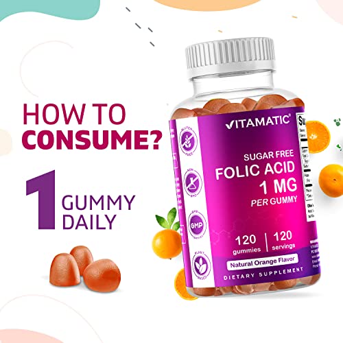Vitamatic 810078470632 Folic Acid Gummies 1000 Mcg thumb #3