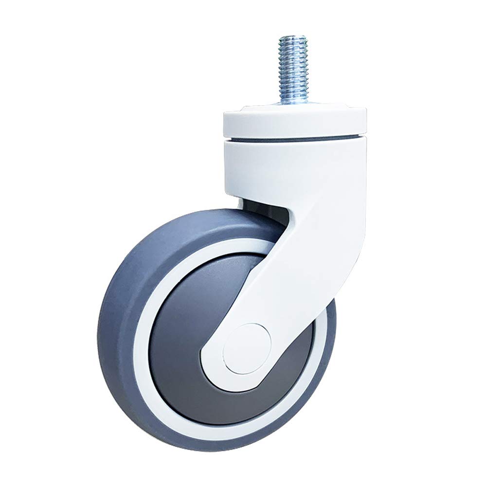 4 '' 100 mm Filettatura M12 Ruote mediche Gomma Ruote piroettanti TPR silenzioso universale Ruote girevoli con freno Robusto 400kg per l'ospedale Strumento di bellezza Carrello Letto di cura 4 Pz