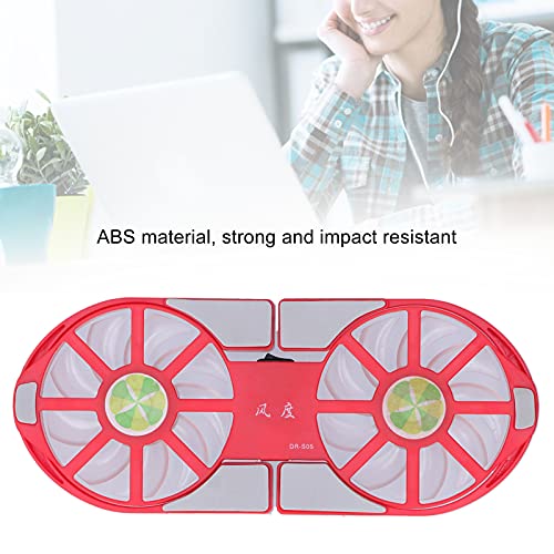 Base refrigeradora para laptop con luz LED, enfriador plegable para laptops de 600-2700 rpm, soporte refrigerador para laptops gamer con luces RGB y dos puertos USB (rojo) miniatura 2