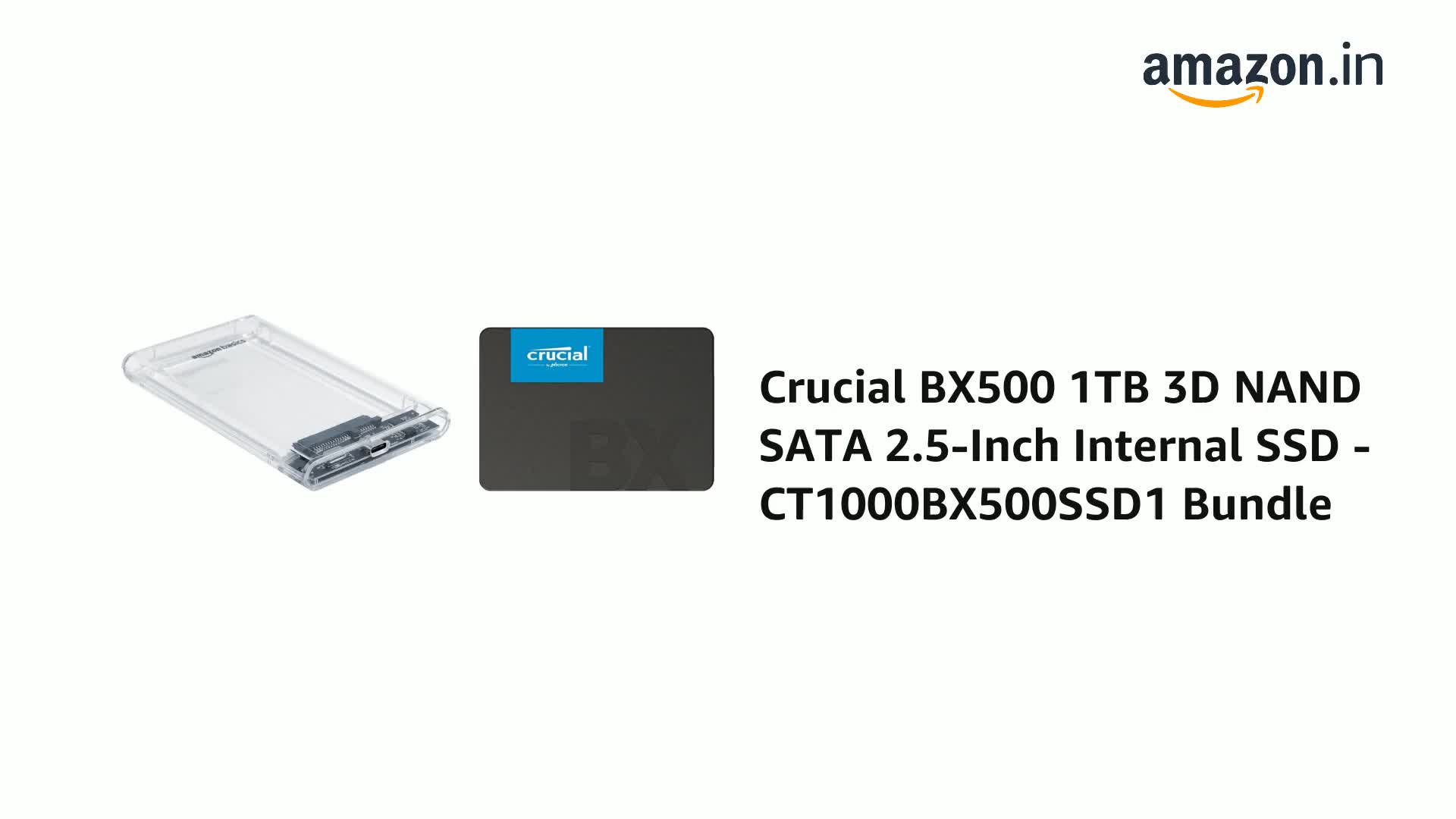 Amazon.in: Buy Crucial BX500 1TB 3D NAND SATA 6.35 cm (2.5-Inch