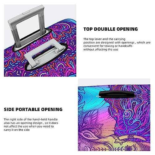 Elephant in Tribal Style Luggage Cover Washable Elasticated Luggage Covers for Suitcase tsa Approved Stylish Dust and Scratch Resistant Luggage Case Protector for Kids and Adults -4