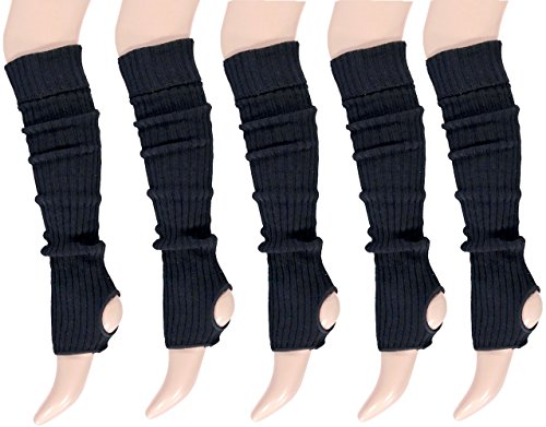 krautwear® dam flicka ballettstulpen med hälhål benvärmare balett stulpen legvärmare armstövel ca. 55 cm 80 år 1980 år svart vit neon rosa grön gul orange