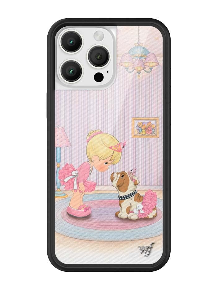 Image of Wildflower Cases - Compatible with iPhone 16 Pro Max | Protective Black Bumper, 6.5ft Drop Test Certified, Women Owned Small Business | Precious Moments - Ballerina Bulldog