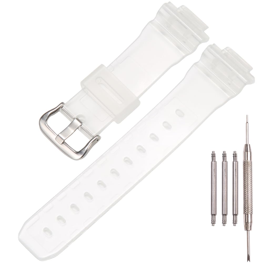 XBDSW Resin Sport Watch Replacement band Compatible with G-Shock DW9052 DW6900 DW-004C watch strap 16mm-25mm lug Rubber Wa...