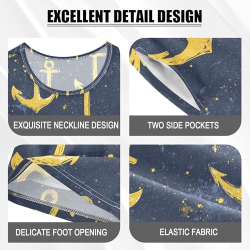 Anchor Pajama Set Pajamas Sleepwear Nightwear Loungewear Clothes Set B04048594