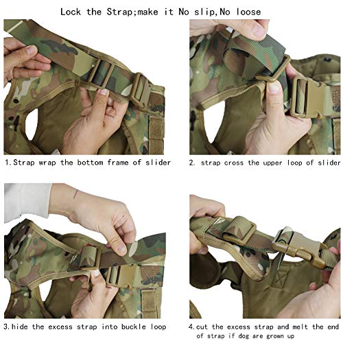 zuoxiangru Tactical Service Dog K9 Working Dog Vest Outdoor Training Hunting Water-Resistant Military Patrol Dog Harness with Handle (XL, Black) - Thumbnail 5