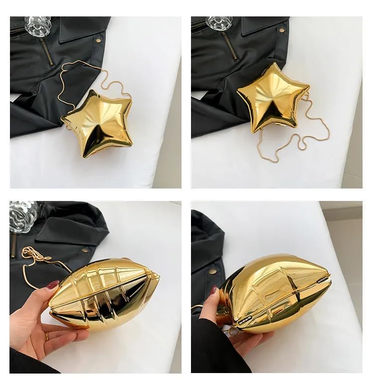 Image of Metallic Acrylic Evening Handbag for Women | Crossbody Sling Bags with Detachable Chain Strap Glossy Stylish Ladies Girls Small Size Cute Party Wedding Bag