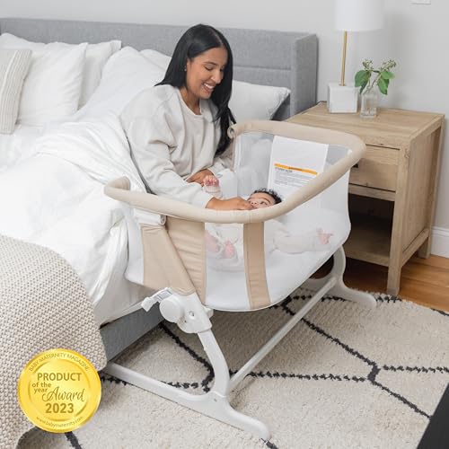 Image of Baby Delight Beside Me Dreamer Bassinet | Bedside Sleeper & Baby Bassinet | 6-Position Height Adjustment | Organic Oat