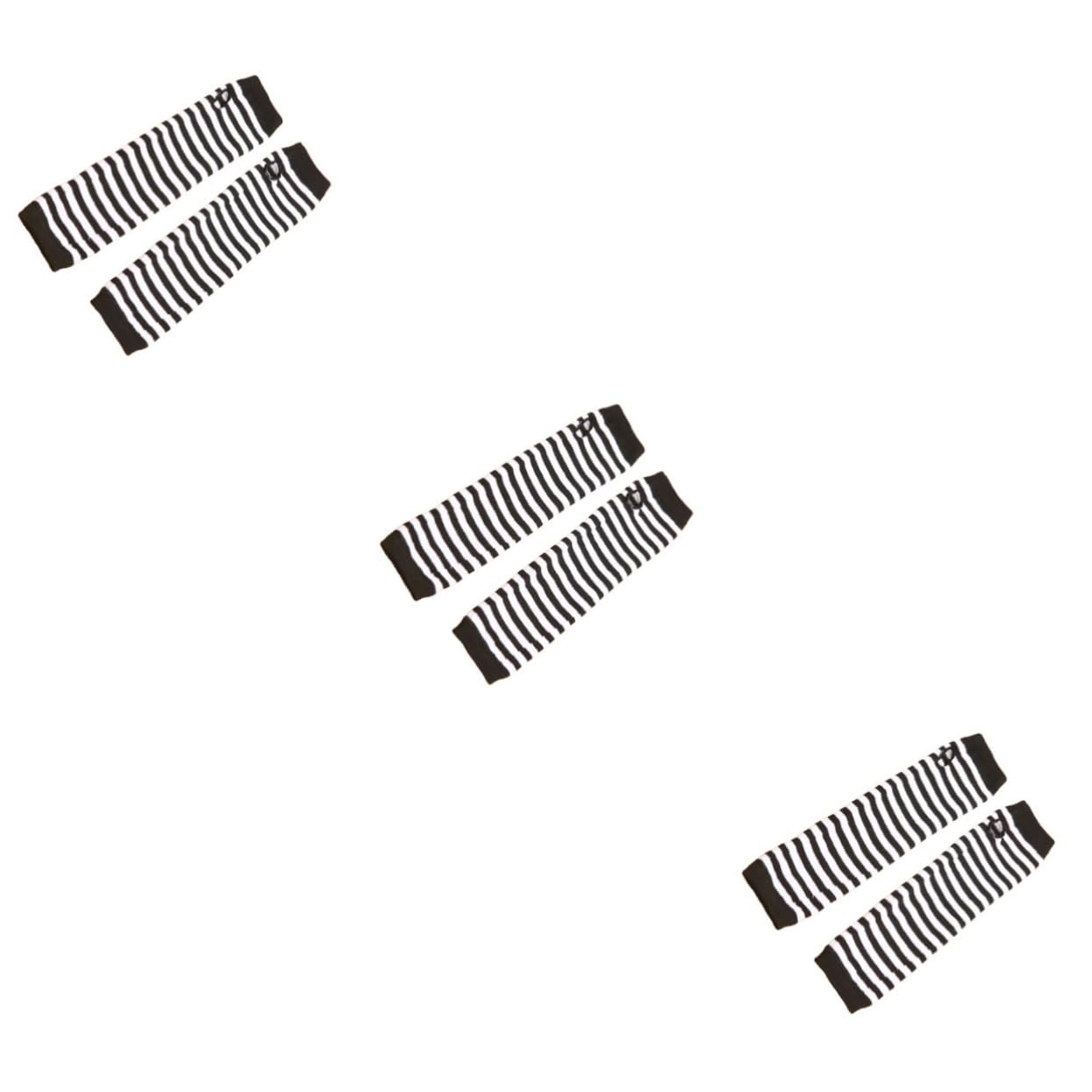 SHERCHPRY 3pcs Pair Cozy Green White Knit Gloves Long Fingerless Arm Warmers Ideal for Winter Wear Boys Girls