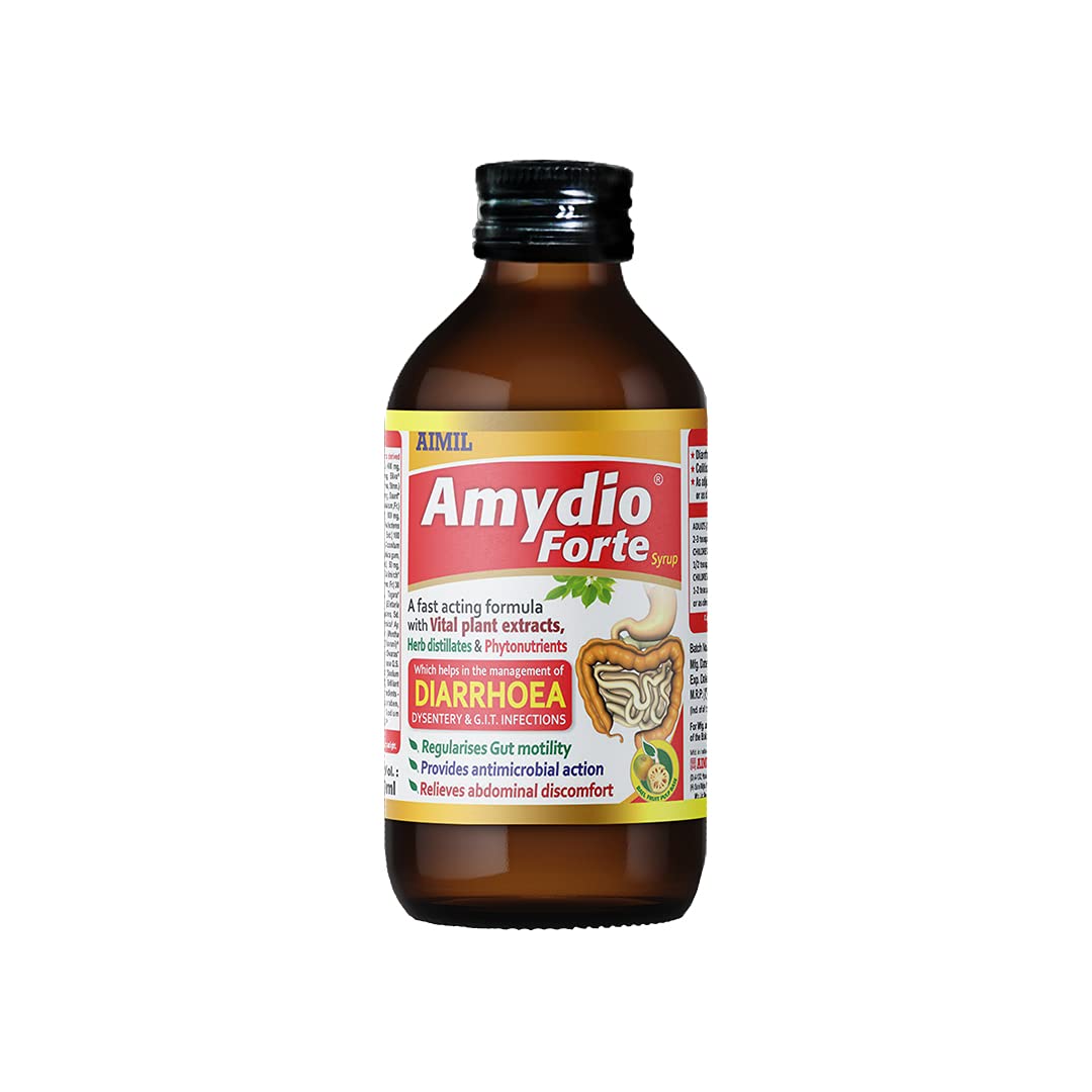 AIMIL Amydio Forte Syrup - 100ml | For Diarrhoea & Dysentery | Gut Health | Electrolytes to Help Prevent Dehydration | Bael, Pudina, Saunf etc (B0792DY8GW) Amazon Price History, Amazon Price Tracker