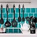 Kitchen Utensil Set-12 Pieces Cooking Utensils-Silicone Kitchen Utensils -Umite Chef Nonstick Cookware with Spatula Set - Colored Best Kitchen Tools Kitchen Gadgets with Utensil Crock(Black)