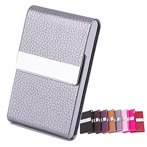 Leder Zigarettenetui, Frauen Herren Anti-Druck Anti-Fall, Zigarettenbox,Grau Cover