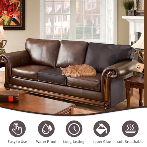 BSZHTECH Leather Repair Tape Self-Adhesive Leather Repair Patch for Couch Furniture Sofas Car Seats Advanced PU Vinyl Leather Repair Kit (Dark Brown, 17X79 inch)