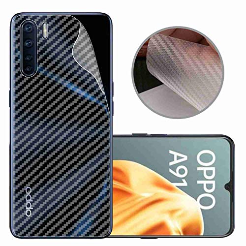 Image of Compatible with Oppo A91 Back Screen Protective Film Carbon Fiber Skin Transparent Screen Guard Sticker