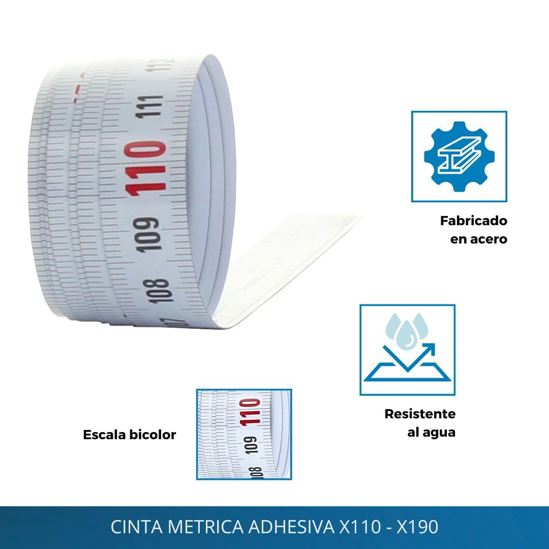 Cinta metrica adhesiva 10m - Cinta métrica autoadhesiva, de izquierda a derecha