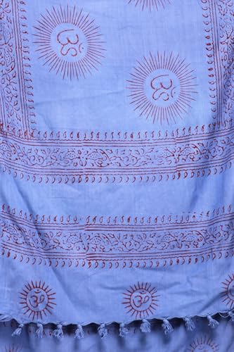 Women's Polycotton Prayer Scarf with Printed Om Design Meditation Wrap Yoga Prayer Shawl, Stole for Men & Women (Unisex) (Lavender Violet)4