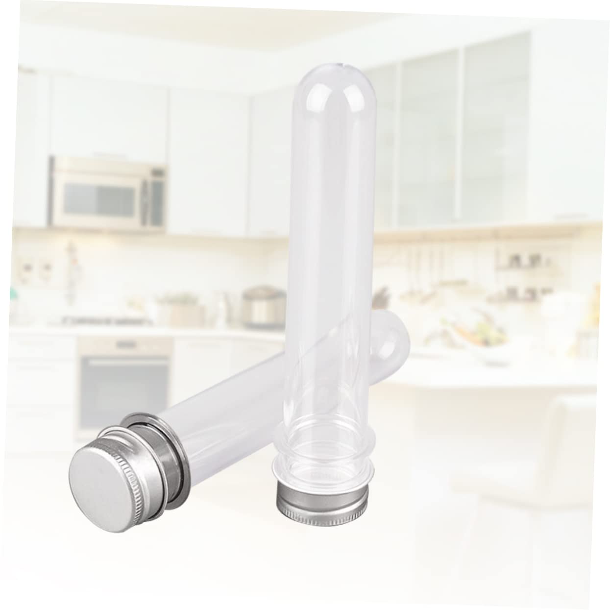 40ml Plastic Test Tube Bottle Set with Lids Lab Tube Storage for Beauty Products Cosmetics