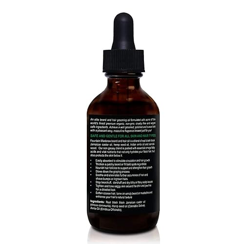 Miniatura 6 de Fountain Manbrew - Aceite para el crecimiento de la barba para hombres - Tratamiento de manchas calvas - Acondicionador sin enjuague - Aceite de